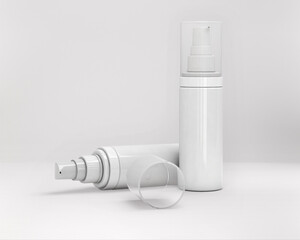 3D Illustration. Foam bottle isolated on white background.