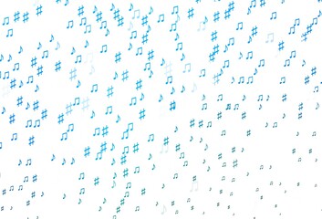Light BLUE vector pattern with music elements.