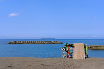 Fototapeta na wymiar 静岡県伊東市のビーチ