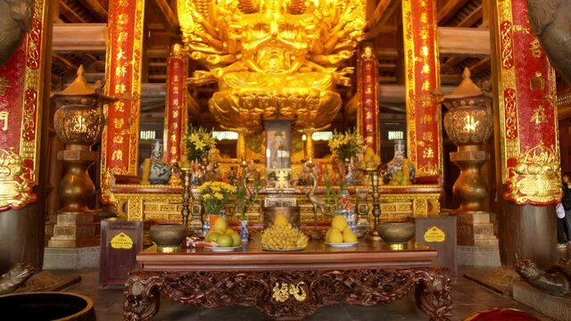 inside of Bai Dinh pagoda in Norhtern Vietnam.