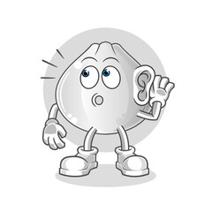 meat bun eavesdropping vector. cartoon character