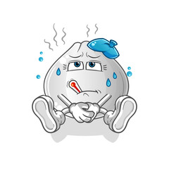 meat bun sick vector. cartoon character