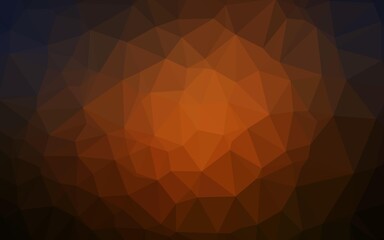 Dark Orange vector triangle mosaic cover.