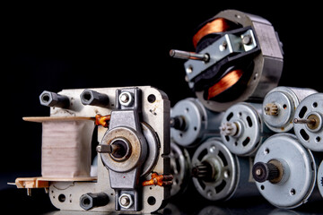 Small electric motors used in household appliances. Devices for driving various small devices.