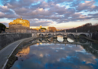 view of the Castel Sant Angelo. Rome