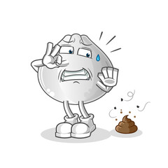 meat bun with stinky waste illustration. character vector