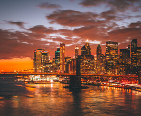 city skyline at night New York beautiful 