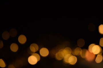 Lights blurred bokeh abstract on dark background, rozmyte światełka na ciemnym tle lampki świąteczne - obrazy, fototapety, plakaty