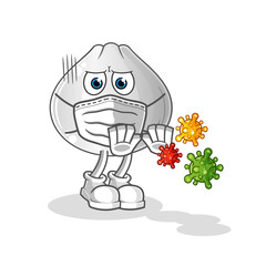 meat bun refuse viruses cartoon. cartoon mascot vector