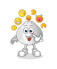 meat bun laugh and mock character. cartoon mascot vector