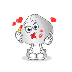 meat bun make up mascot. cartoon vector