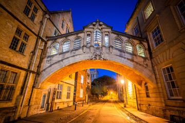 New college lane with Bridge of Sights in Oxford, England 