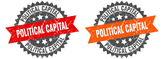 Obraz premium political capital band sign. political capital grunge stamp set