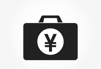 Obraz premium Business case with japanese yen sign. isolated vector finance and money symbol