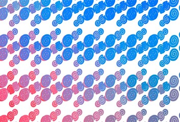 Light Blue, Red vector background with bent lines.