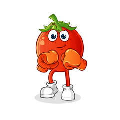 tomato boxer character. cartoon mascot vector