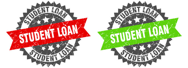 Obraz premium student loan band sign. student loan grunge stamp set