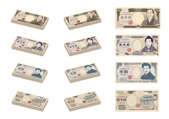 紙幣　お札　イラスト素材