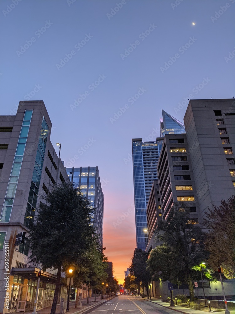 Wall mural uptown charlotte north carolina usa early morning