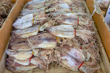 Dried squid at a Thai market