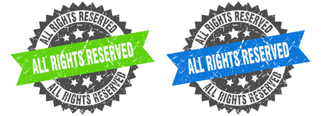 Obraz premium all rights reserved band sign. all rights reserved grunge stamp set