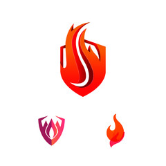 Fire Armor Shield Logo Concept Design