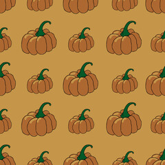 Fall Pumpkin seamless vector repeat orange background surface pattern design