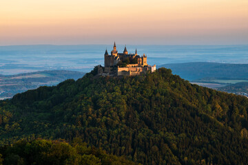 Fototapeta premium Hohenzollern Castle at sunrise. Germany Baden Wuerttemberg