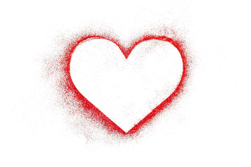 Happy Valentine's Day. Red heart made of glitter on a white background