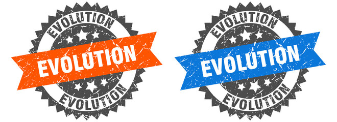 Obraz premium evolution band sign. evolution grunge stamp set