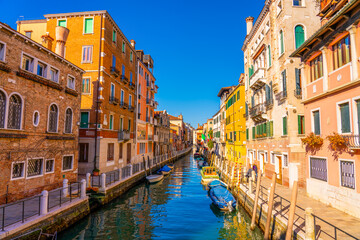 Beautiful view of traditional water canal in Venice