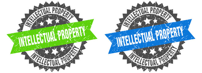 intellectual property band sign. intellectual property grunge stamp set