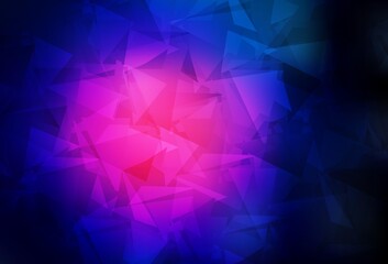Fototapeta premium Dark Pink, Blue vector shining triangular layout.