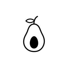 Avocado icon on white background. Vector illustration in flat design.