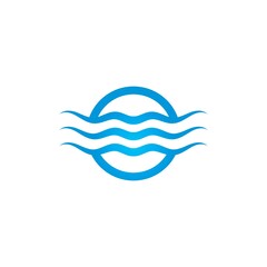 Obraz premium Water Wave symbol and icon Logo Template