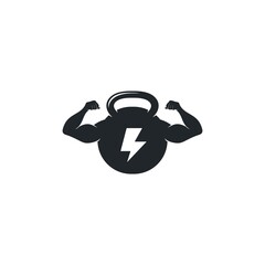 kettlebell gym fitness logo vector icon template