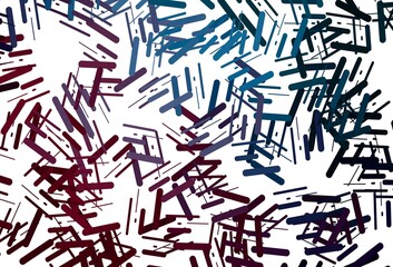 Dark purple, pink vector background with straight lines.