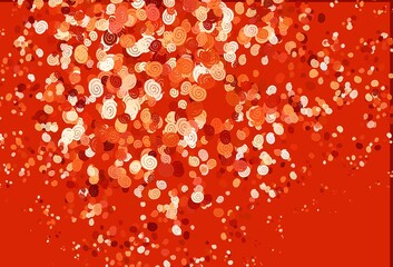 Light Red, Yellow vector background with bubble shapes.