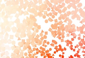 Light Red vector texture in poly style with circles, cubes.