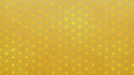 金色の背景素材　麻の葉　伝統　ゴールド　屏風　金屏風