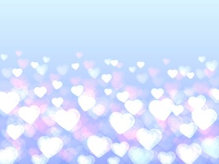 青い背景に白いハートマークが浮かぶイラスト