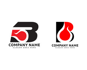 Set of Initial Letter B Fire Logo Design © isnastock