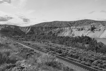 Black and white of Cache creek