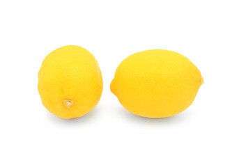 lemon isolated on white background. Tropical fruit, top view