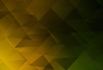 Obraz premium Dark Green, Yellow vector abstract mosaic backdrop.