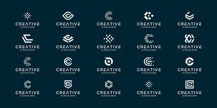 Collection of abstract initial letter C logo design inspiration