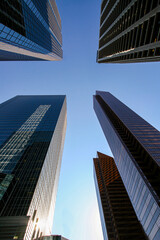Fototapeta na wymiar View of Calgary's downtown with skyscrapers. Calgary Alberta Canada. 