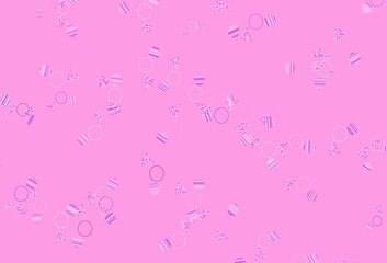 Light Pink vector backdrop with lines, circles.