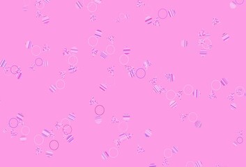 Light Pink vector backdrop with lines, circles.
