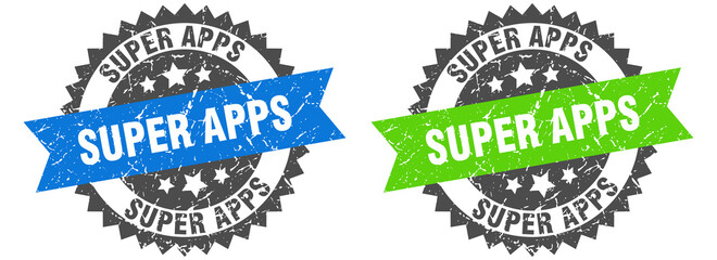 super apps band sign. super apps grunge stamp set